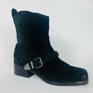 BELLE BY BELLE SIGERSON BLACK SUEDE WESTERN BOOTS